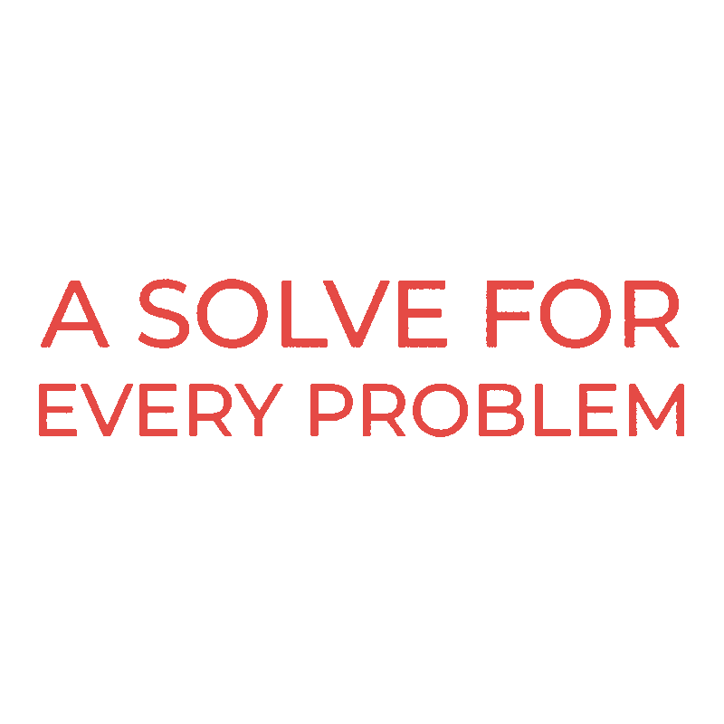 Inspirational quote that says, "A problem is a problem until you solve it." with red and black text on a white background.