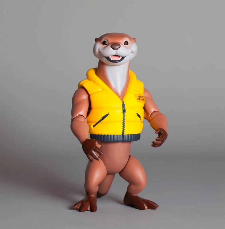 Articulated otter character figure in a yellow vest, from Bigshot Toyworks’ portfolio.