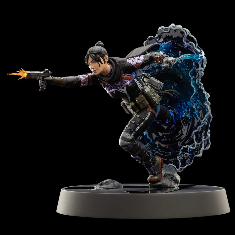 Wraith emerging from a portal in an Apex Legends collectible statue for Weta Workshop.
