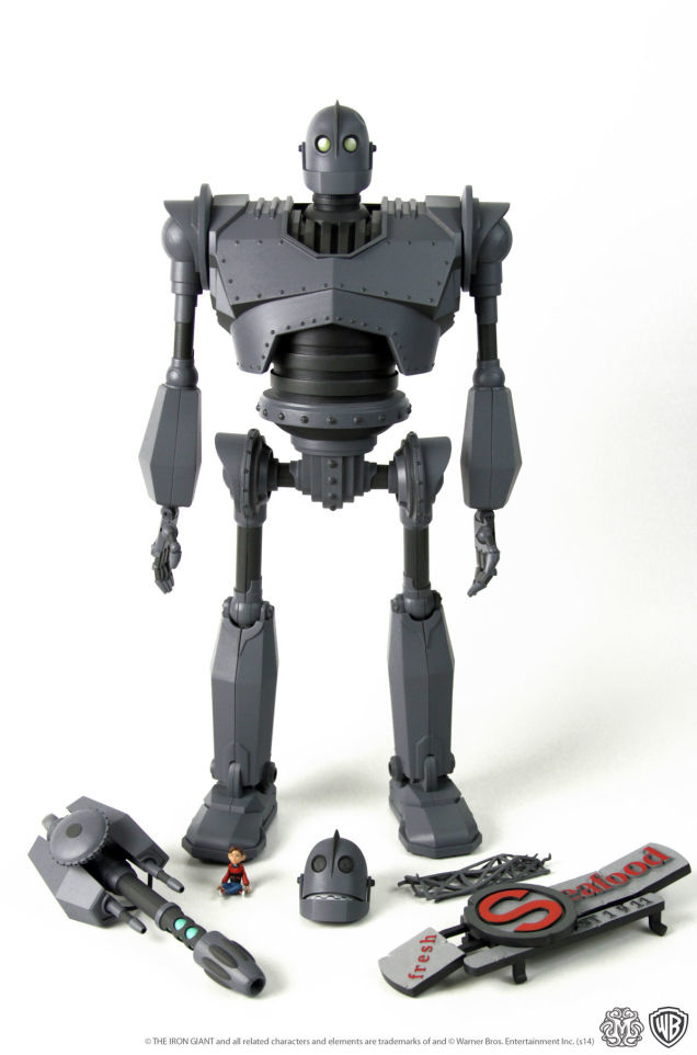 The Iron Giant collectible figure with interchangeable accessories, developed for Mondo.